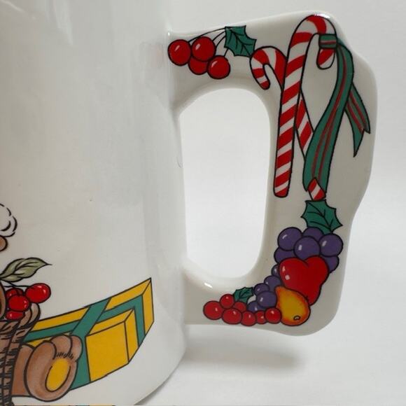Toscany Collection Teddy Bear in Santa Hat Christmas Mug/Cup Stoneware 1980s VTG - Picture 5 of 16